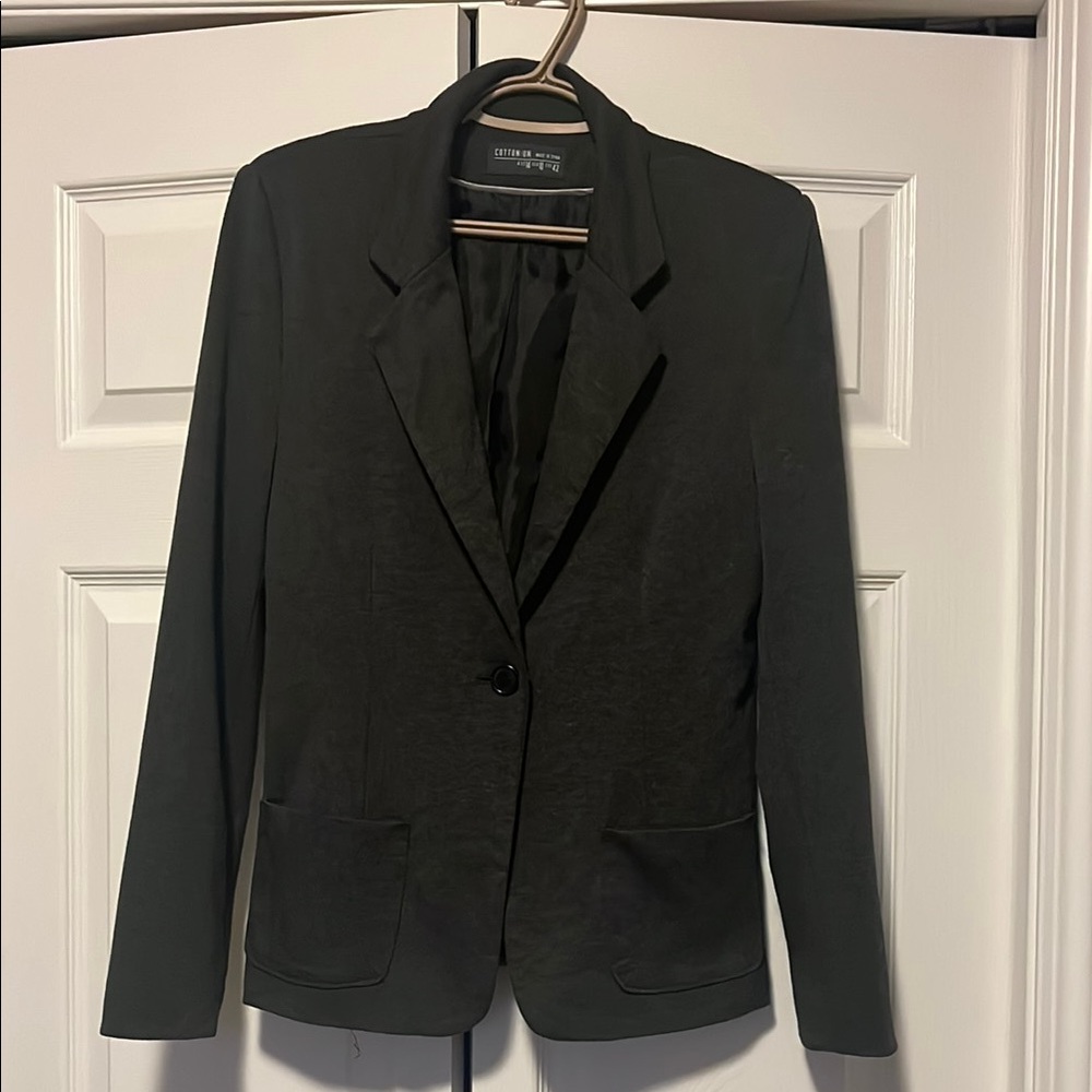 Cotton On Grey Casual/Dress Tailored Blazer Professional Style